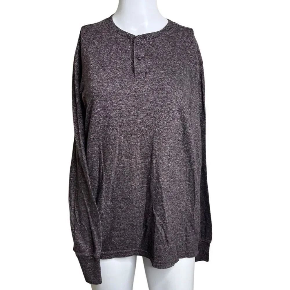 Merona Long Sleeve Shirt Heathered Burgundy Size Medium